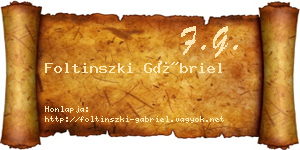 Foltinszki Gábriel névjegykártya
